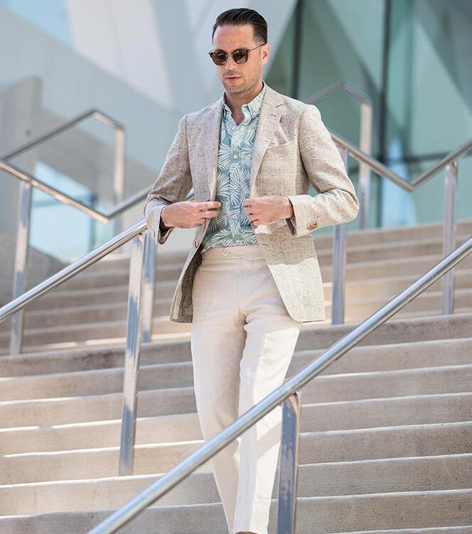 How To Wear a Patterned Shirt with a Blazer - He Spoke Style