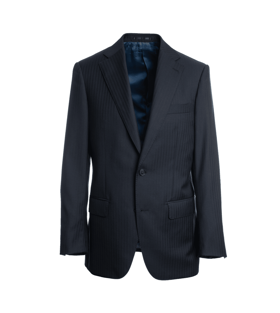 Dark Navy Blue Herringbone Suit - He Spoke Style Shop