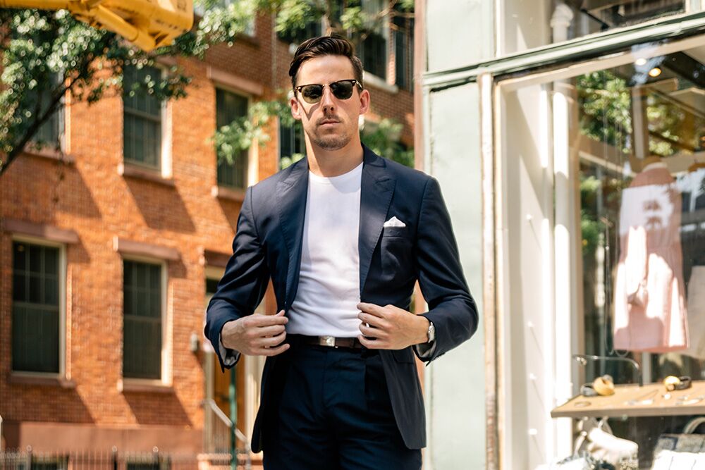 Here's How to Wear a T-Shirt and Suit for Summer - He Spoke Style