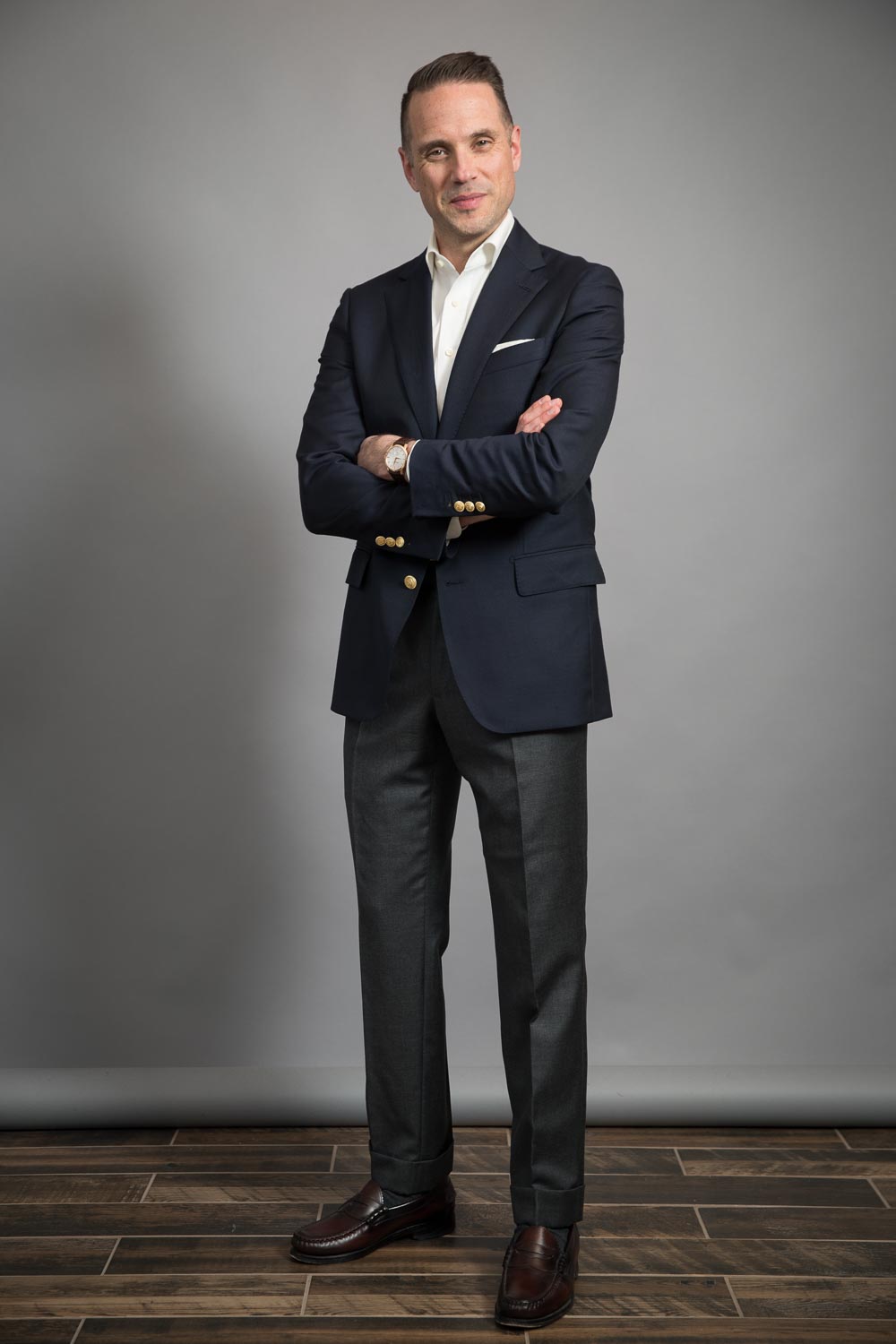 A.PRESSE Slub Wool Navy Blazer Easy Men's Navy Blazer Outfits for