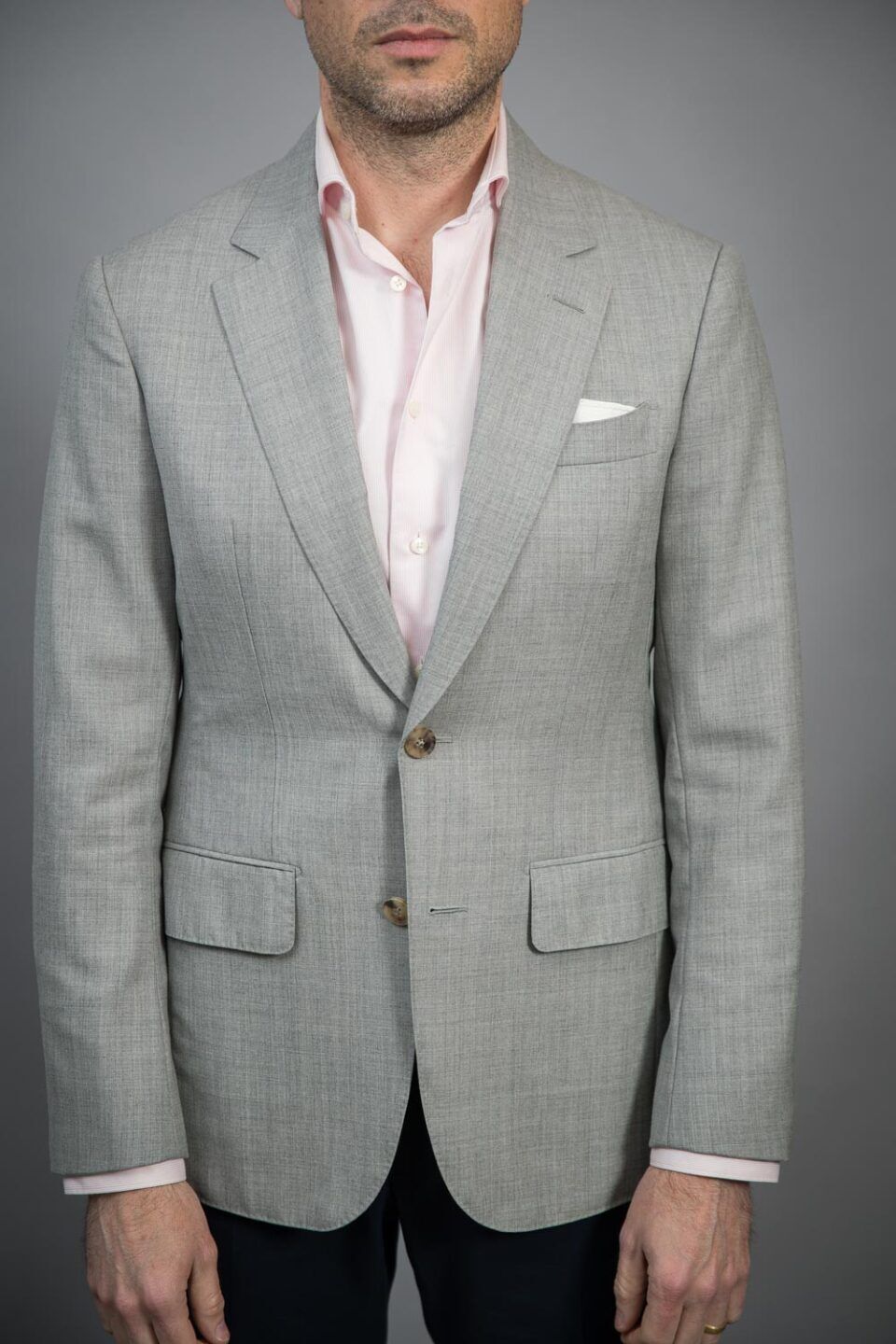 Men's Lightweight Gray Sport Coat in Breathable Fresco Wool