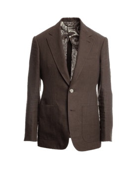Chocolate Brown Linen Suit Jacket - He Spoke Style Shop