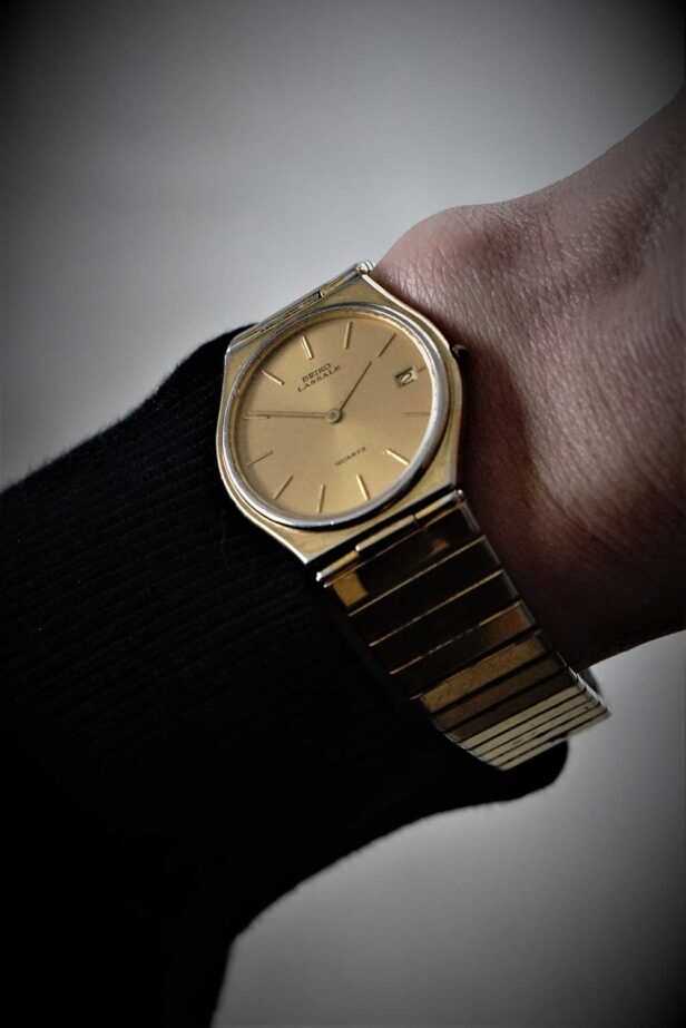 seiko lassale gold quartz watch