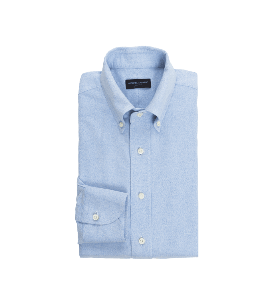 Light Blue Brushed Cotton Oxford Cloth Button-Down Dress Shirt - He Spoke Style Shop