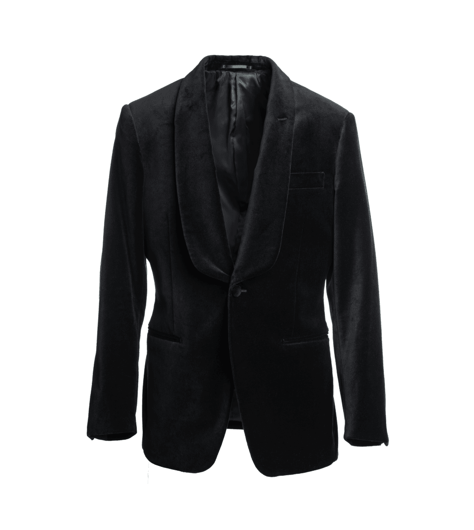 Black Velvet Shawl Collar Dinner Jacket – Custom Fit by He Spoke Style