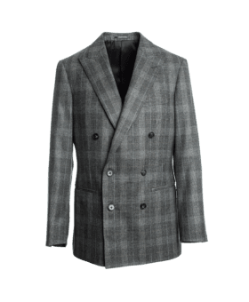Gray Plaid Double-Breasted Flannel Suit - He Spoke Style