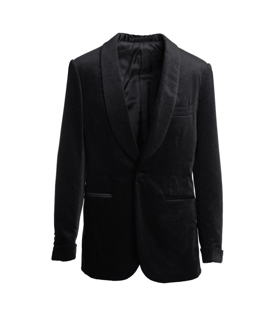 Black Textured Velvet Shawl Collar Dinner Jacket - He Spoke Style Shop