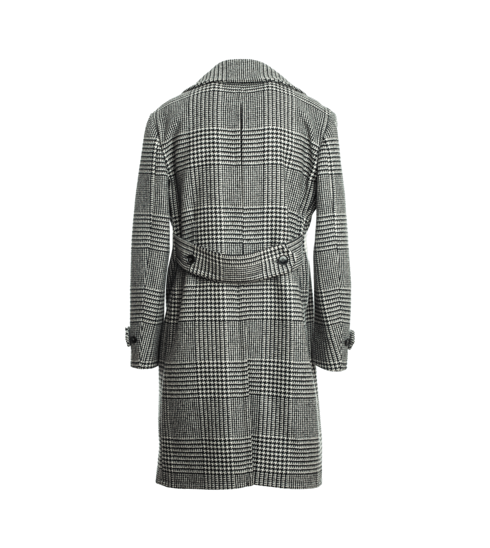 Black & White Big Prince Of Wales Check Wool Overcoat - He Spoke Style Shop