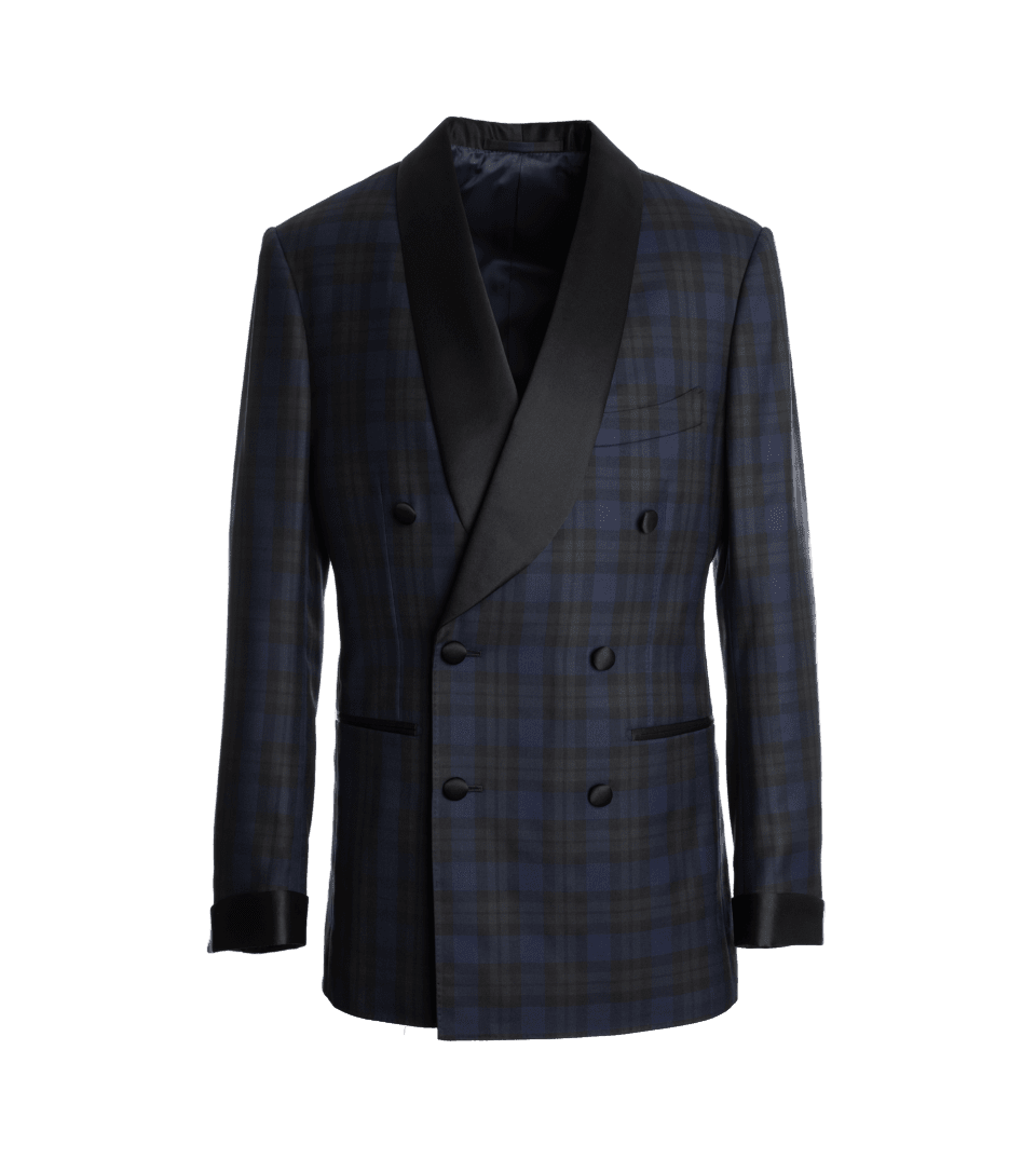 Blackwatch Plaid 6x2 Double-Breasted Shawl Collar Dinner Jacket - He Spoke Style Shop
