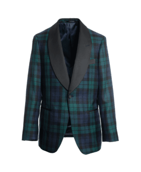 Blackwatch Plaid Shawl Collar Dinner Jacket - He Spoke Style Shop