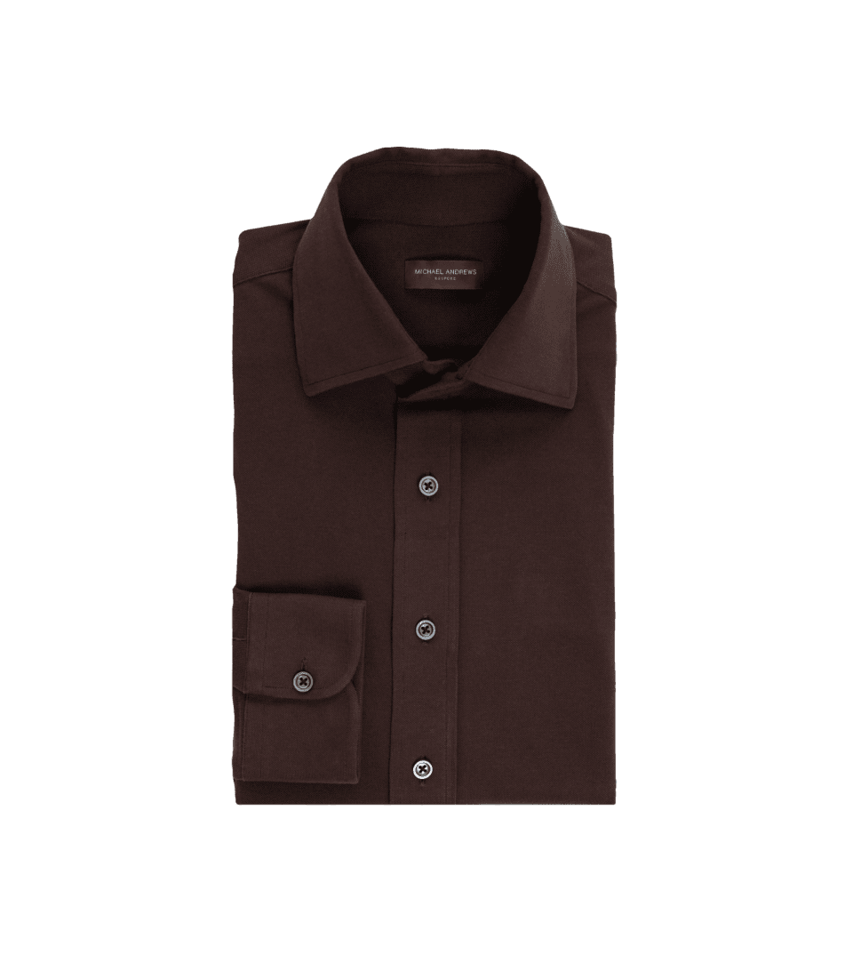 Brown Merino Wool Dress Shirt - He Spoke Style Shop
