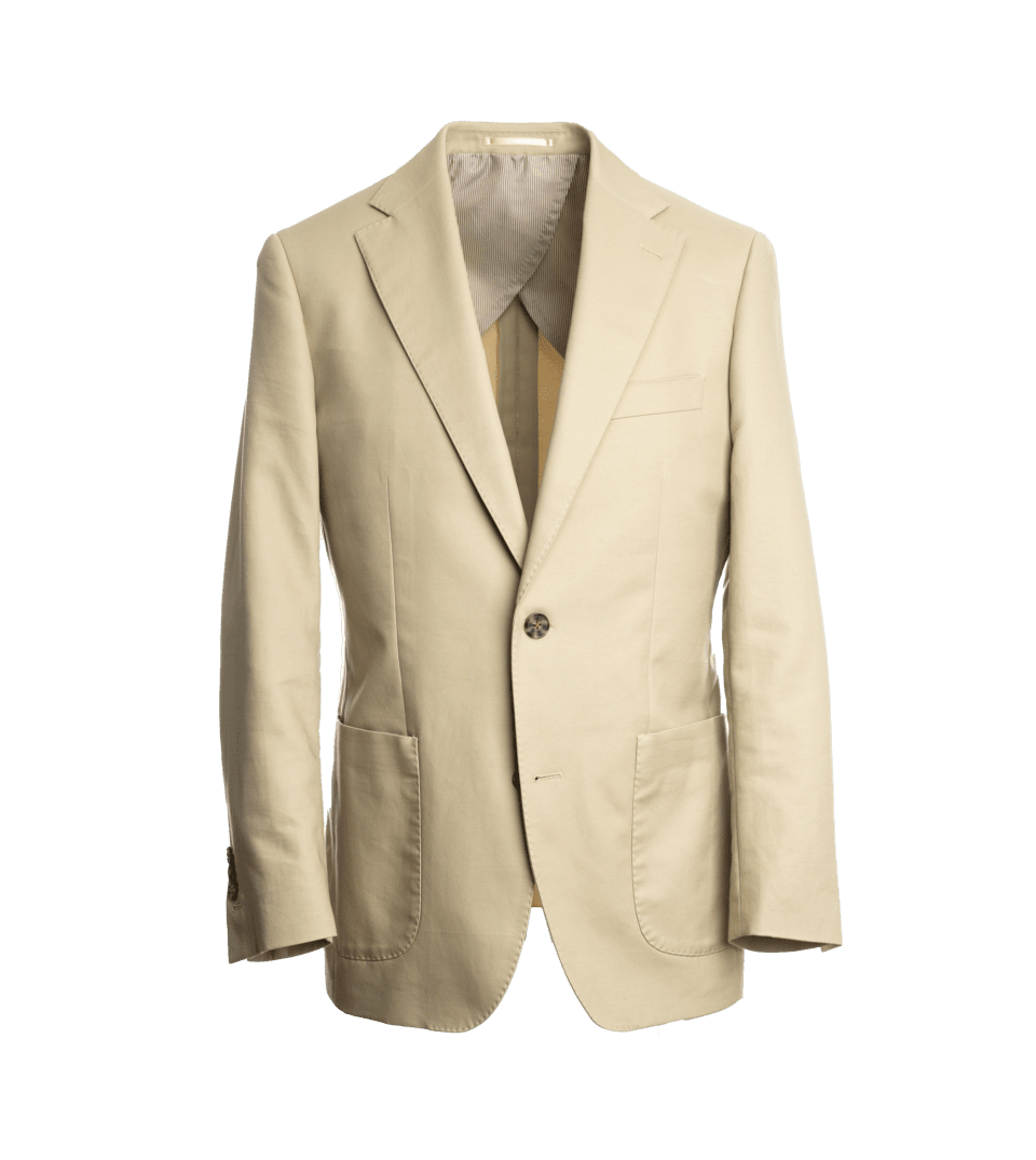 Khaki Cotton Suit Jacket - He Spoke Style Shop
