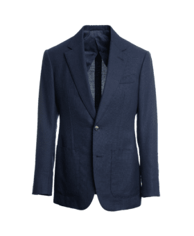Navy Blue Hopsack Suit Jacket - He Spoke Style Shop