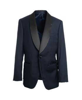 Navy Blue Shawl Collar Tuxedo Jacket - He Spoke Style Shop