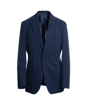 Navy Blue Solid Seersucker Suit Jacket - He Spoke Style Shop