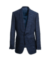 Navy Floral Print Paisley Shawl Collar Dinner Jacket - Custom Fit by He Spoke Style Shop