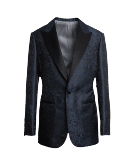 Navy Jacquard Peak Lapel Dinner Jacket - He Spoke Style Shop