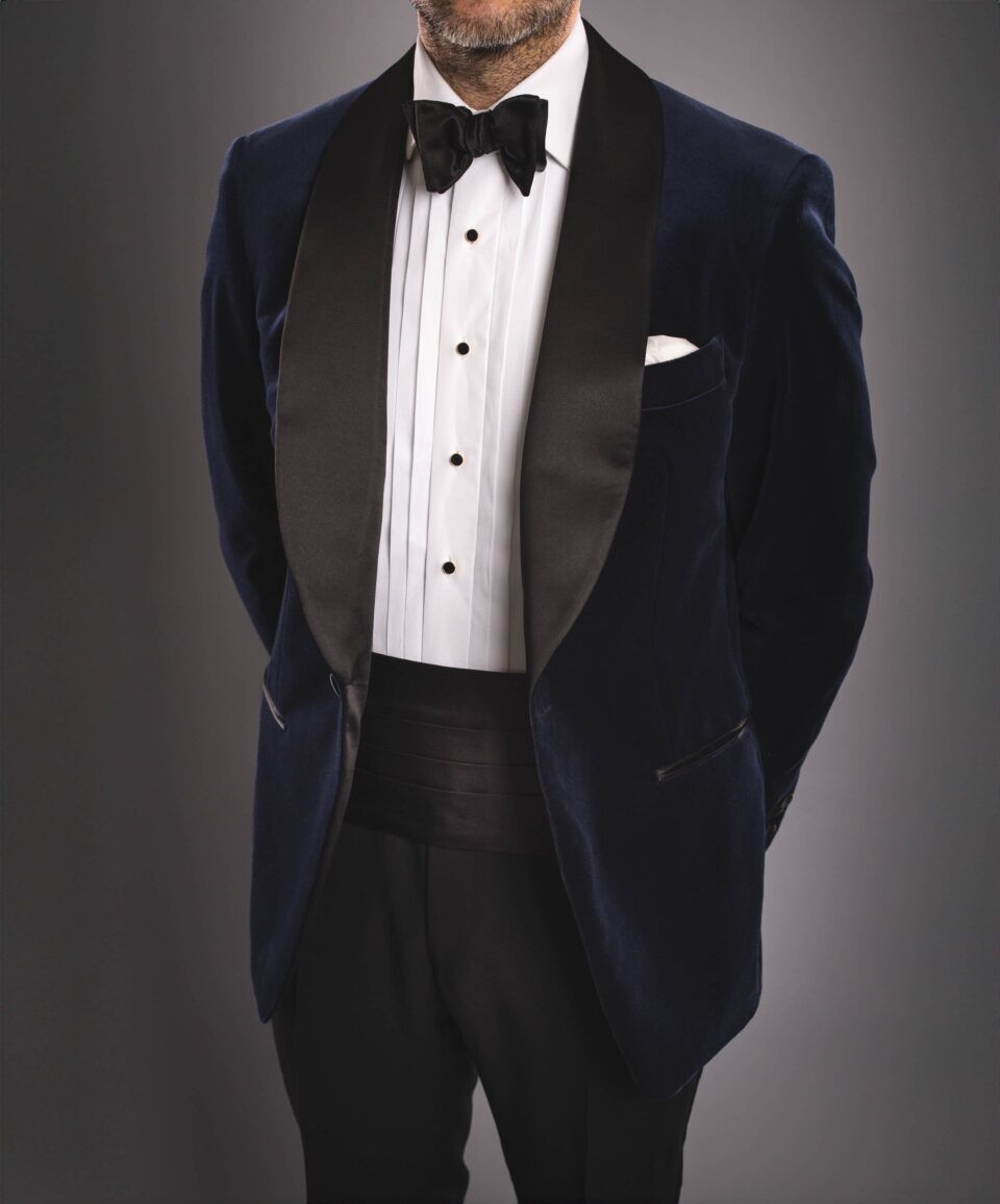 Made-to-Measure Navy Velvet Dinner Jacket – Sophisticated & Stylish - He Spoke Style Shop