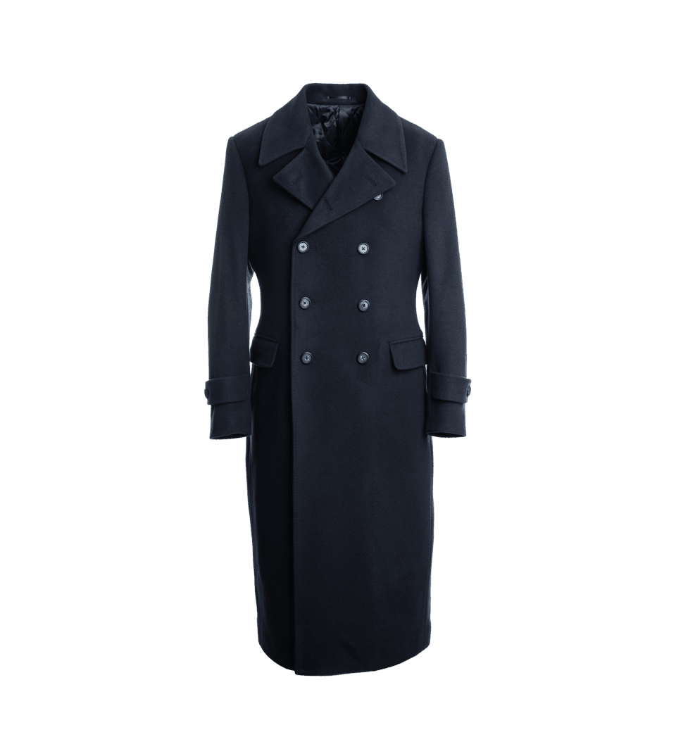 Navy Wool And Cashmere Great Coat - He Spoke Style Shop