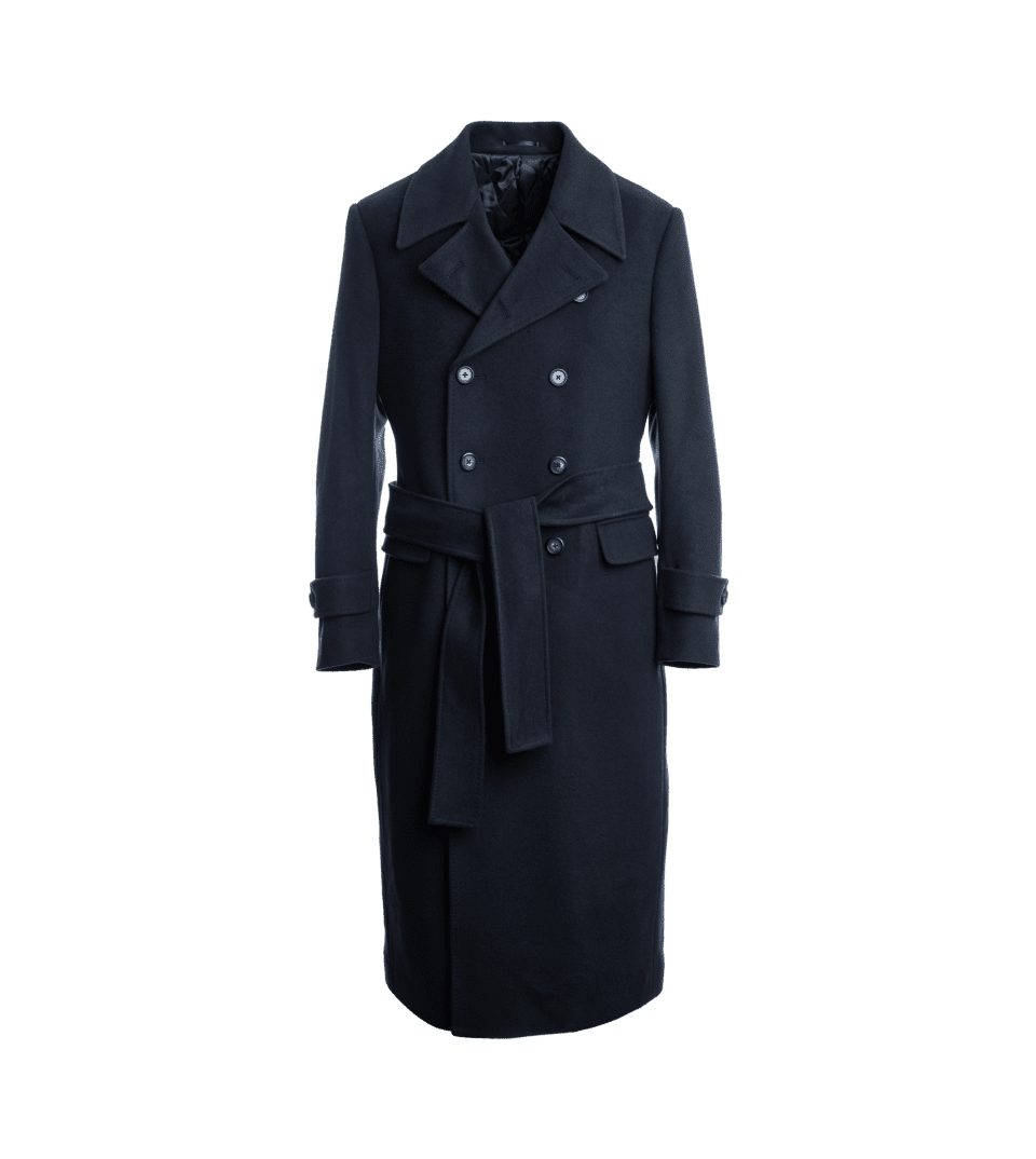 Navy Wool And Cashmere Great Coat - He Spoke Style Shop