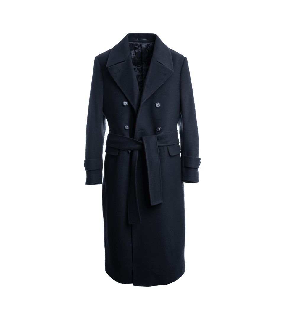 Navy Wool And Cashmere Great Coat - He Spoke Style Shop