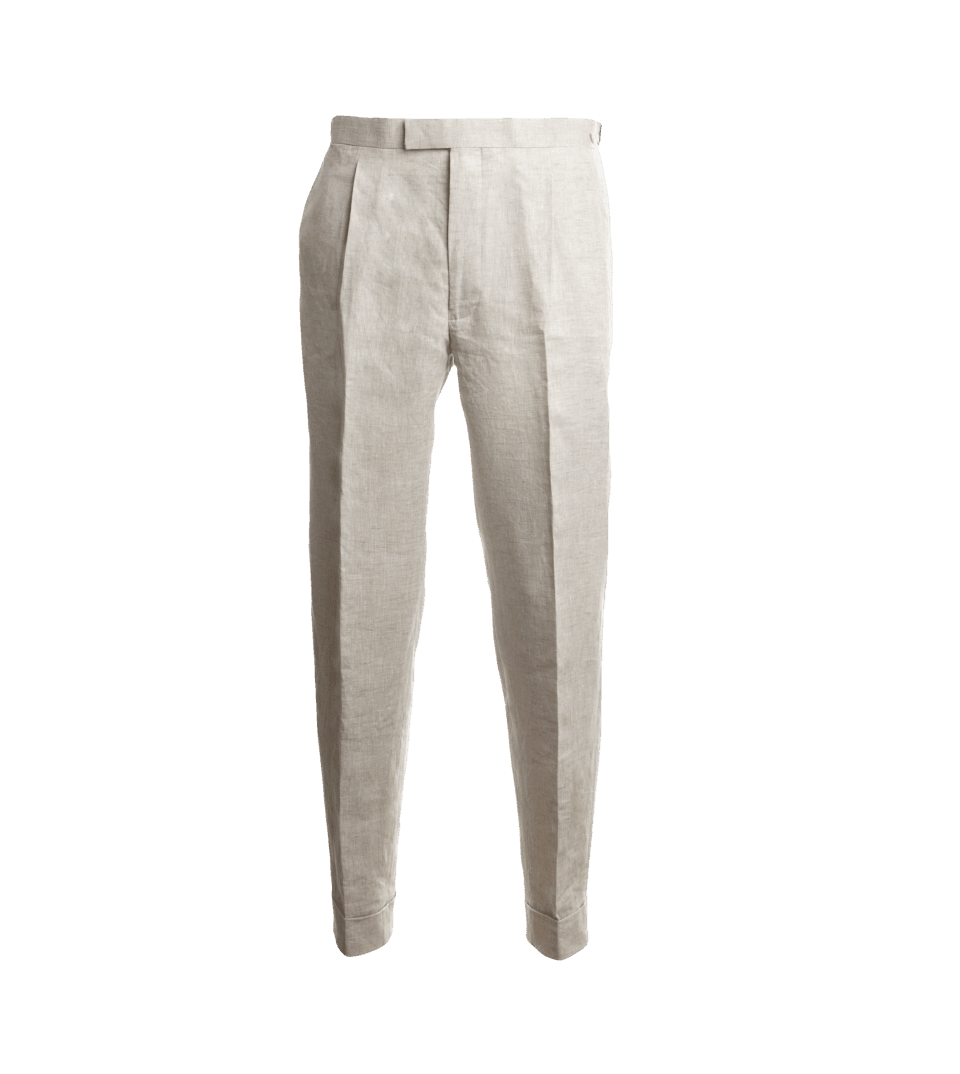 Textured Tan Linen Suit Pants - He Spoke Style Shop