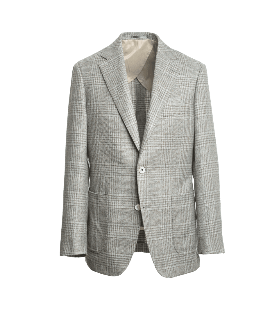 Beige Ecru Loro Piana Plaid Wool Silk Linen Sport Coat - He Spoke Style Shop