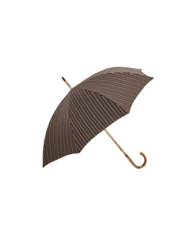 Passotti Ombrelli Brown With Yellow Stripe Umbrella With Congo Wooden Handle - He Spoke Style Shop