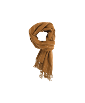Crocket Dark Fawn Chalk Stripe Cashmere Scarf - He Spoke Style Shop