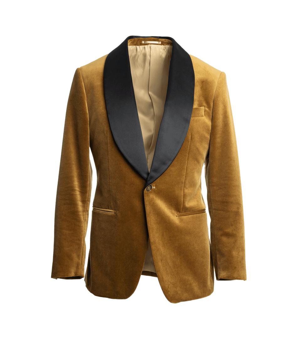 Golden Brown Velvet Dinner Jacket – He Spoke Style