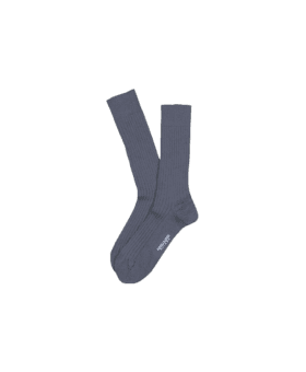 Indigo Blue Merino Ribbed Mid-Calf Dress Socks - He Spoke Style Shop