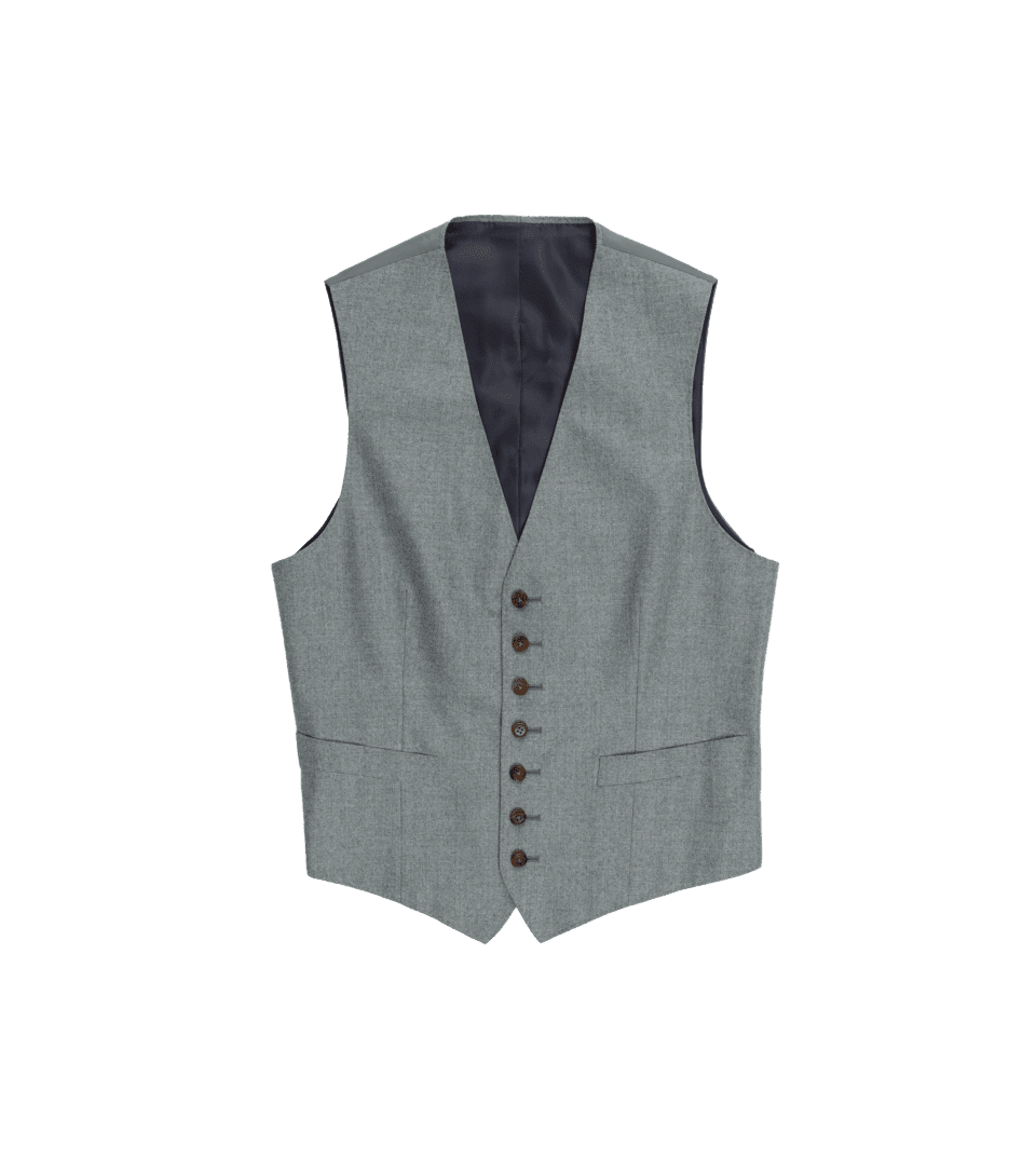 Light Gray Flannel Suit Vest | He Spoke Style