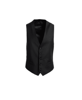 Black Wool Tuxedo Vest In-Stock