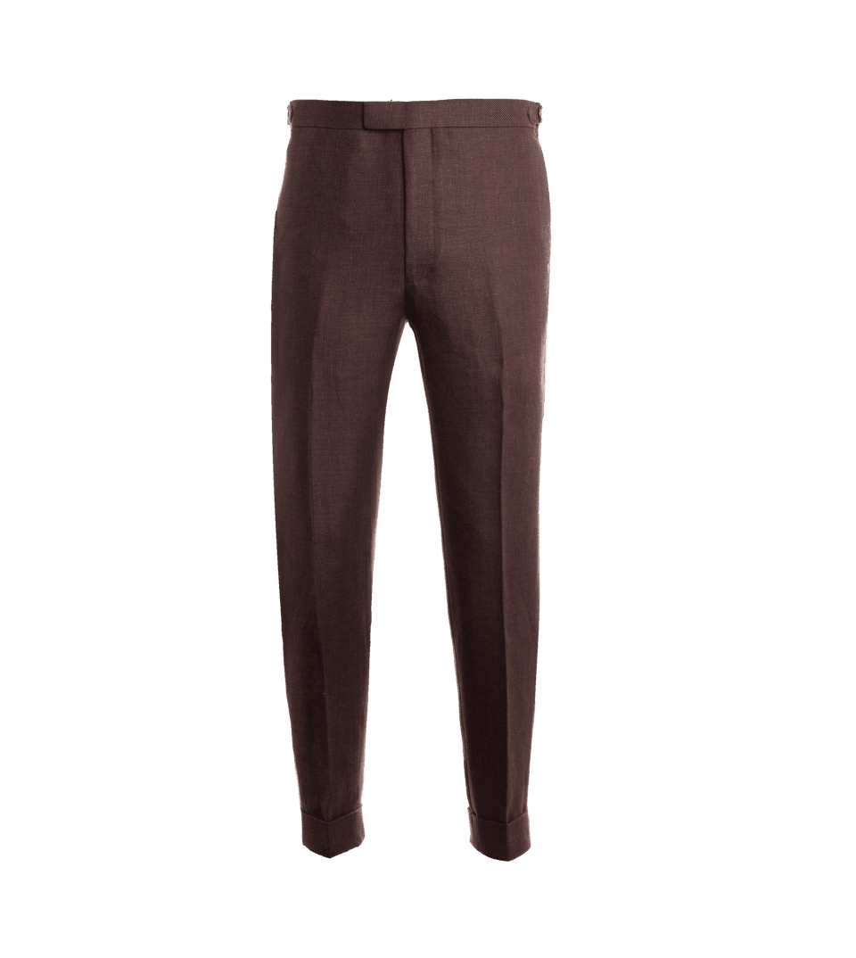 Rust Brown Hopsack Suit Pants – He Spoke Style