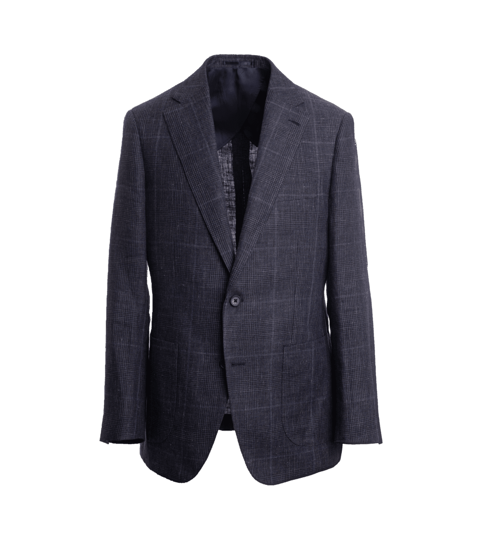 Slate Blue Glen Plaid Linen Sport Coat – Custom Fit by He Spoke Style