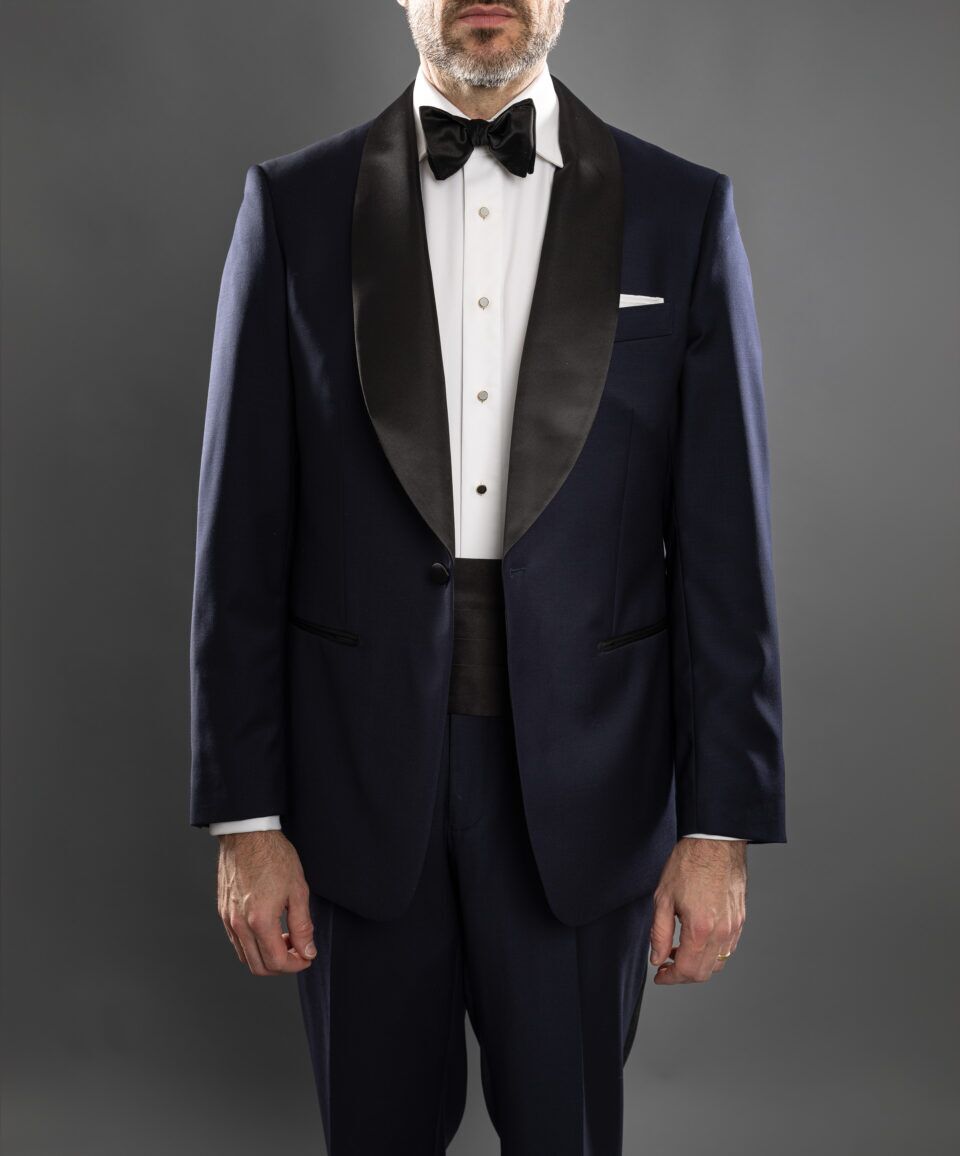 Men's Classic Midnight Blue Tuxedo Blazer in Pure Wool – Elegant & Timeless
