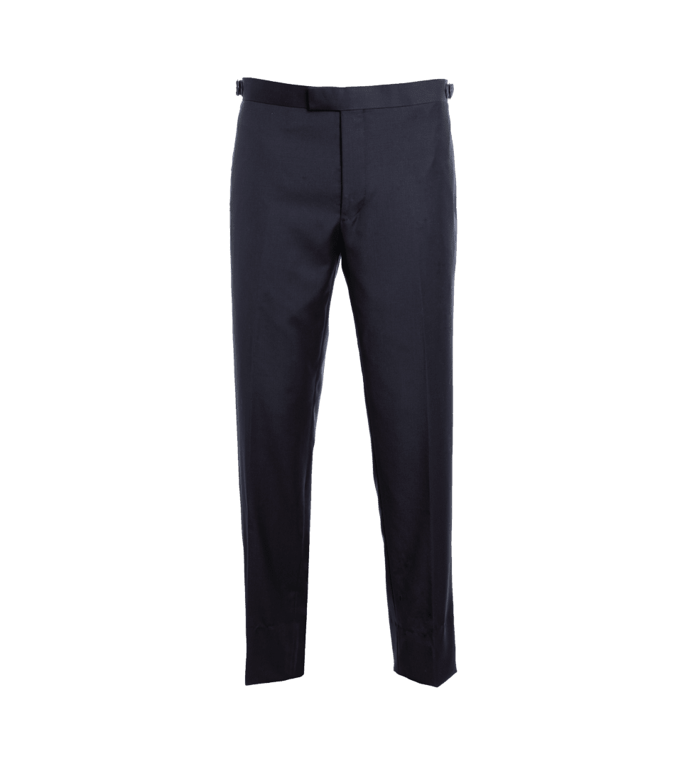 Midnight Blue Wool Tuxedo Pants – Custom Fit by He Spoke Style