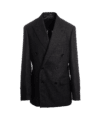 Black Double-Breasted Linen Suit Jacket – Custom Fit by He Spoke Style