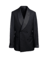 Black Wool Mohair Barathea 4×2 Tuxedo Jacket - He Spoke Style