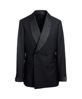 Black Wool Mohair Barathea 4×2 Tuxedo Jacket - He Spoke Style