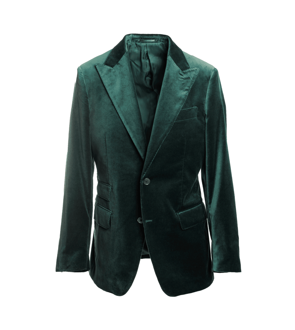 Bottle Green Panne Velvet Dinner Jacket – Luxurious & Elegant - He Spoke Style
