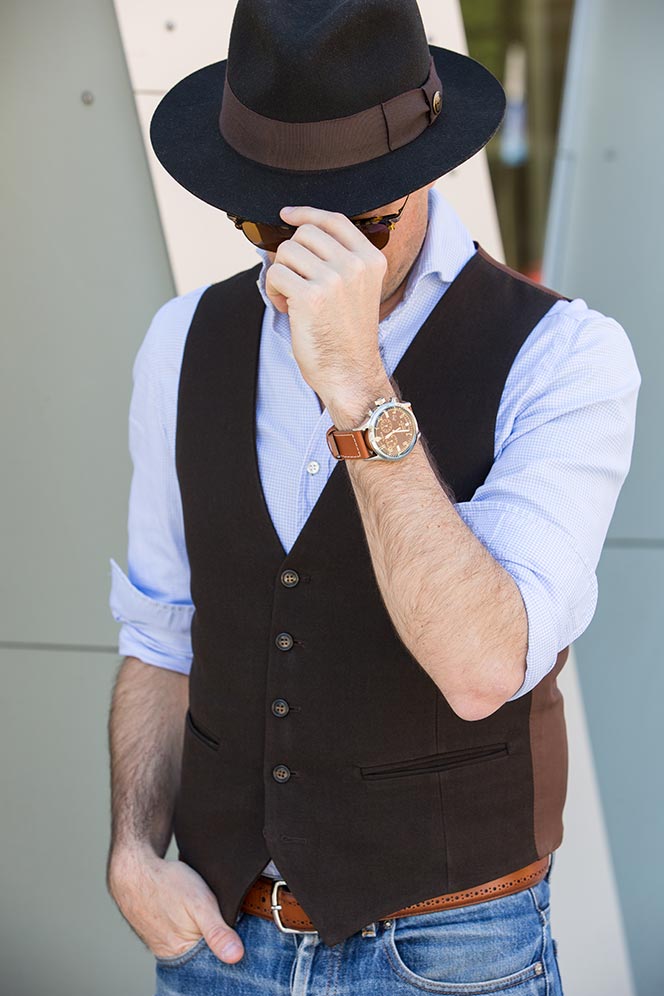 how to wear a vest casually