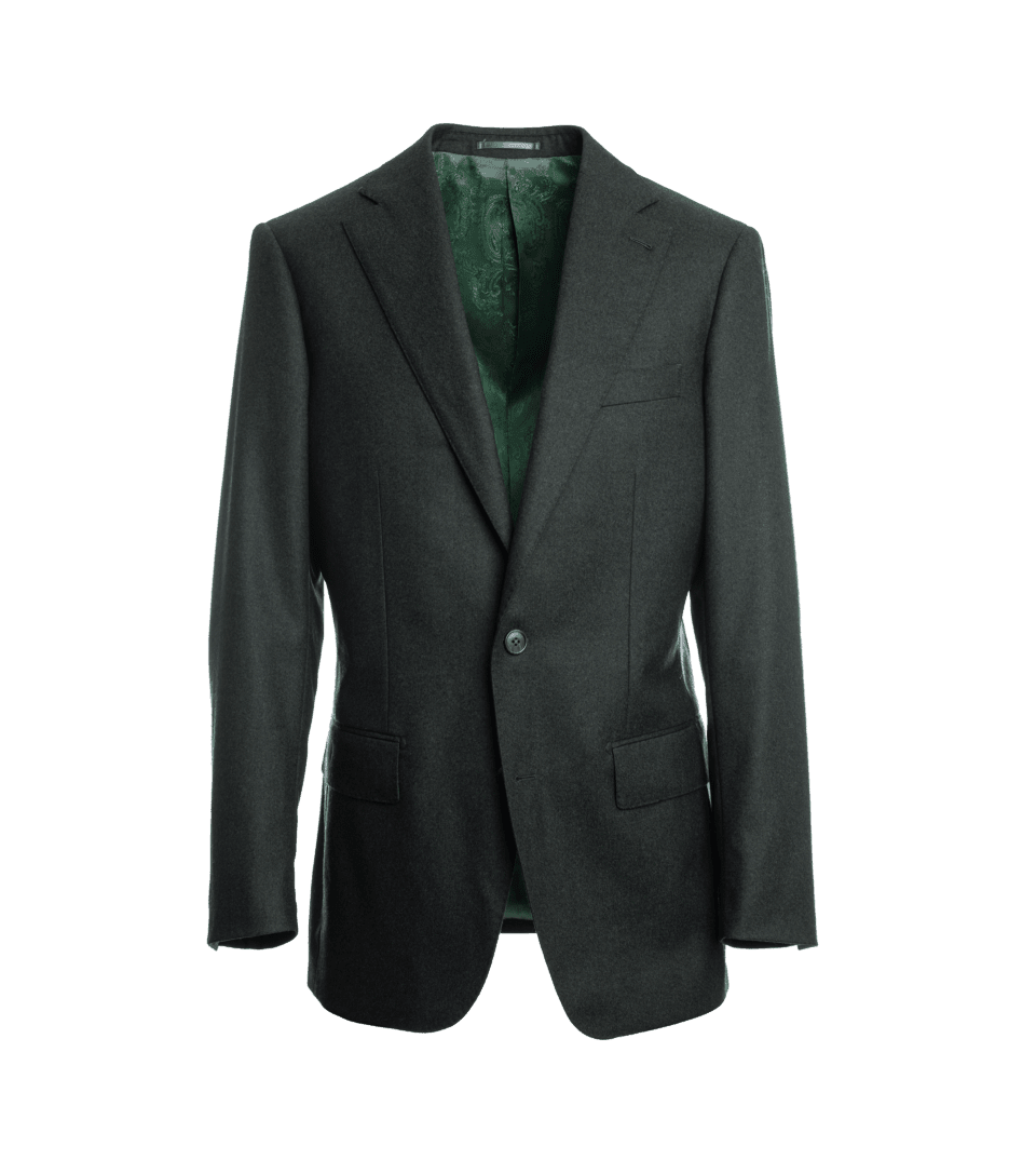 Forest Green Flannel Suit Jacket - He Spoke Style Shop