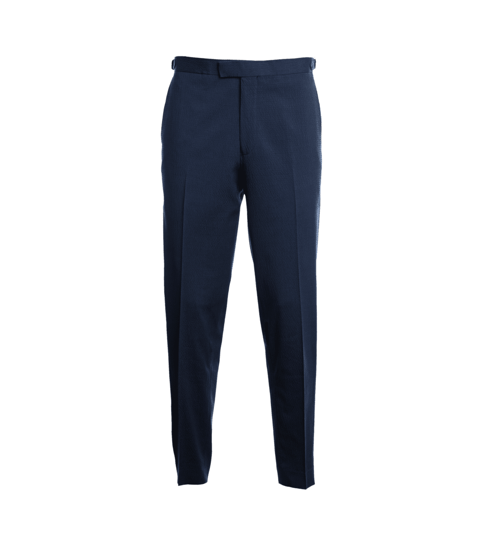 Navy Blue Solid Seersucker Suit Pants - He Spoke Style Shop