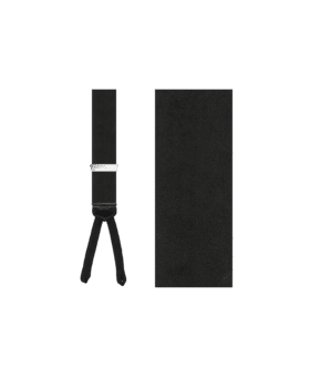 Albert Thurston Formal Black Silk Suspenders with Silver Hardware - He Spoke Style Shop