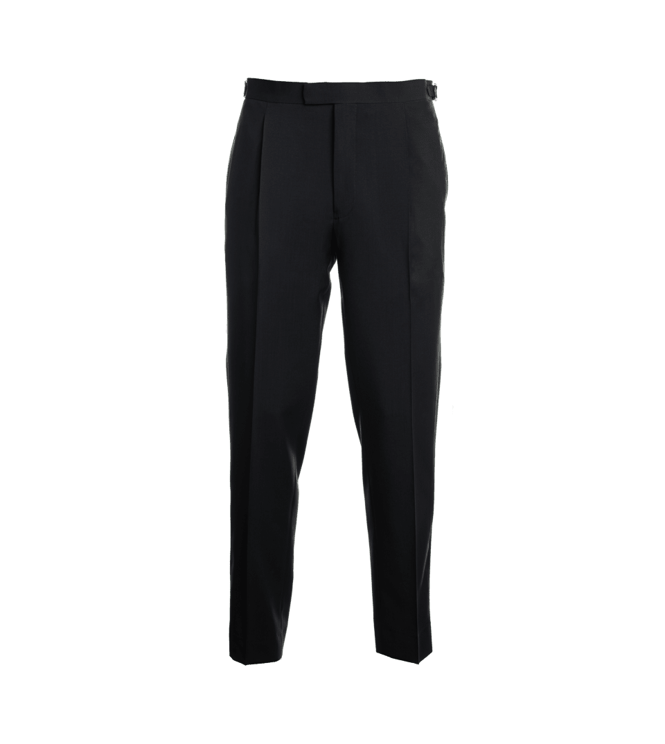 Black Wool Tuxedo Pants – Custom Fit by He Spoke Style