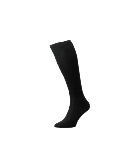 Pantherella Asberley Over-The-Calf Formal Silk Socks - Black - He Spoke Style Shop