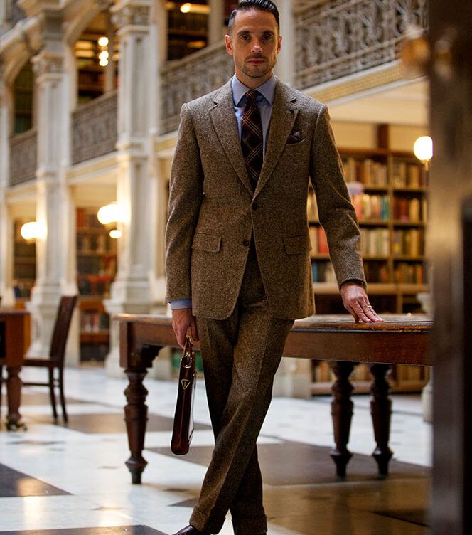 TSJ×TK SUITS BROWN 4 TSJ×TK SUITS BROWN 4 Tayion Collection Men's Classic-Fit