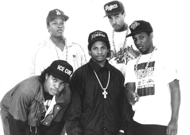 NWA from the 1990s brought bandanas and gangsta culture into hip-hop fashion