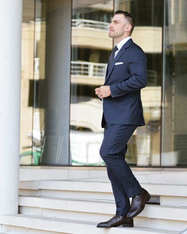 Tony Gorga wearing Beckett Simonon Oxford shoes